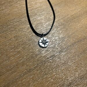 Silver Compass Pendant Necklace